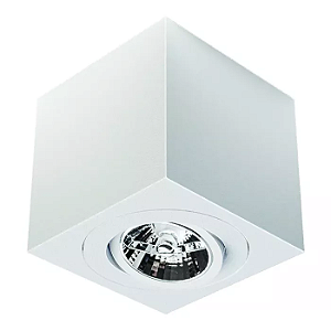 Spot de Sobrepor Sura Face Plana Quadrado AR70 12,3x12,8x12,8cm Alumínio Branco Fosco.