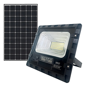 Refletor LED SMD solar com controle 800w 6000K 80.000 lúmens IP67.