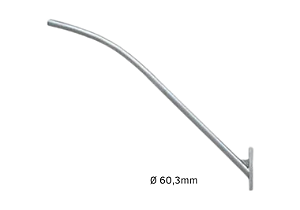 Suporte para luminária pública com sapata curvo 2,5 metros Ø 60,3mm.