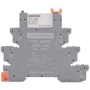 Relé de Interface Tramontina com Base Parafuso 220V AC/DC 6A.