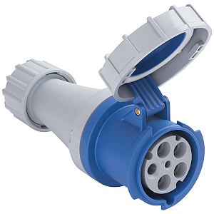 Tomada de Acoplamento Industrial 3P+N+T Tramontina 63 A 220-250 V 9 H IP67.