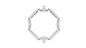 Caixa de embutir para alvenaria 4"x50mm octogonal sem fundo Branco.