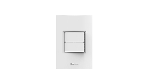 Conjunto interruptor 1 tecla simples + 1 tecla paralelo branco - Beleze.