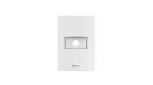 Conjunto placa saída de fio furo Ø1/2" + suporte 4x2 branco - Beleze.