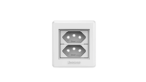 Conjunto sobrepor tomadas dupla 10A branco - Beleze.