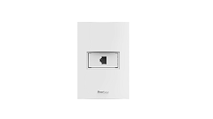 Conjunto tomada rj-11 telefonia branco - Beleze.