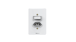 Conjunto interruptor 1 tecla paralelo + 1 tomada 20A Branco - Artis.