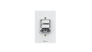 Conjunto interruptor 1 tecla simples + 1 tecla paralelo + 1 tomada 20A Branco - Artis.