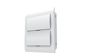 Quadro de distribuição de embutir 24 disjuntores din tampa branco.