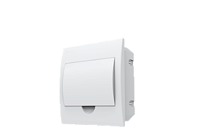 Quadro de distribuição de embutir 8 disjuntores din tampa branco.