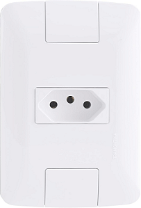 Conjunto 4x2 para 1 Tomada 2 Polos + Terra Aria Branco 10A 250V Tramontina.