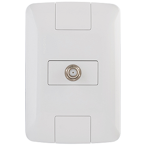 Conjunto 4x2 com 1 Tomada TV/SAT Coaxial Tramontina Aria Branco.