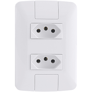 Conjunto 4x2 para 2 Tomadas 2 Polos + Terra Aria Branco 20A 250V Tramontina.