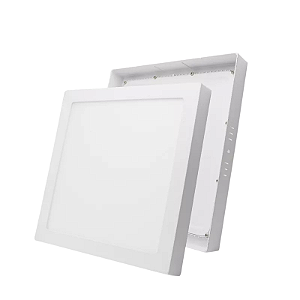 Luminária plafon LED de sobrepor quadrado 40W 6000K 3.200 lúmens 40cm X 40cm.