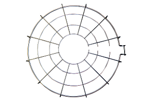 Grade de arame em aço carbono zincado para luminária prismática de 12 polegadas.