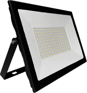 Refletor Superled Projetor Slim 100W SMD Preto 8.000 lúmens 6500K IP65.