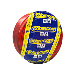 Cabo Flexível 750V 6mm Vermelho Rolo Com 100 Metros.