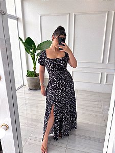 Vestido Alessandra - Estampado Preto