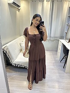 Vestido Alessandra -Marrom