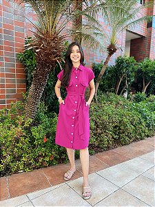 Vestido Chemise Morgana - Fúcsia