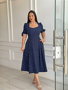 Vestido Estela - Poa Marinho