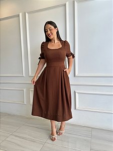 Vestido Estela - Marrom