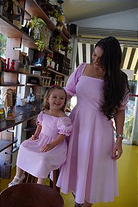 Vestido Helô - Branco e Rosa