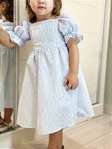 Vestido Helô - Branco e Azul