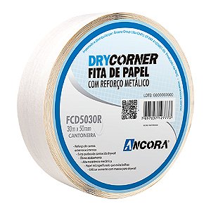 Fita Drycorner de Papel, Fita c/ Reforço Metálico 50mmx30mts