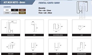Kit Aluminio Box Banheiro Reto RTF1-160 1,60(L)x1,90(A)mts