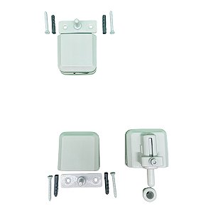 Kit 02 - Ferragens Polímero Janela Pivotante Vidro Temperado