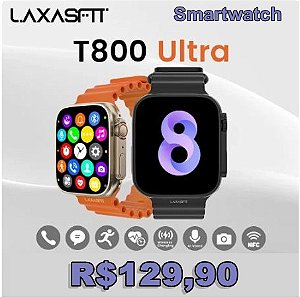 Smartwatch T800 Ultra para Homens e Mulheres, 8 Relógio Ultra Fitness, BT, Answer Call, NFC