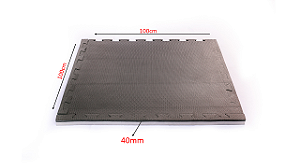 Kit 06 Tatame de Eva (100x100x40mm) Preto/Cinza