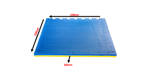 Kit 04 Tatame de Eva (100x100x30mm) Azul/Amarelo