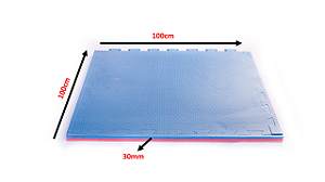 Kit 10 Tatame de Eva (100x100x30mm) Azul/Vermelho