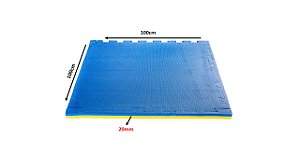 Kit 12 Tatame de Eva (100x100x20mm) Azul/Amarelo