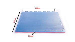 Kit 12 Tatame de Eva (100x100x20mm) Azul/Vermelho