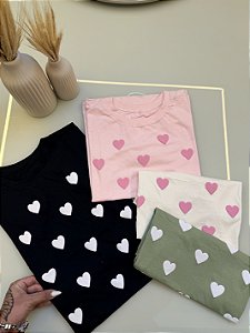 TSHIRT CORAÇÃO ALTO RELEVO