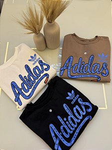 BLUSA MOLETOM ADIDAS AZUL