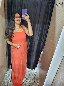 Vestido longo elástico