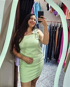 VESTIDO ALFAIATARIA CURTO COM FLOR