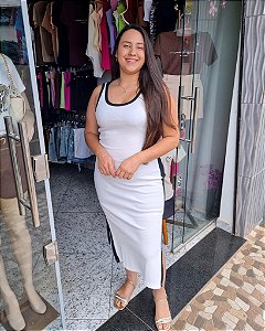 VESTIDO BICOLOR, RIBANA, MIDI