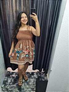 Vestido estampando elastex, curto