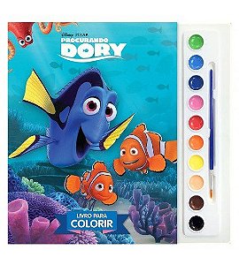 Procurando Dory - Livro Para Colorir Com Aquarela