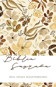 Bíblia NVT Floral Creme Slim - Letra Maior Nova Versão Transformadora