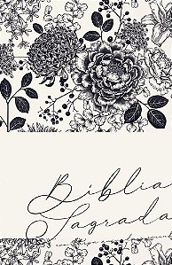Bíblia Arc Floral Creme - Letra Gigante Com Harpa Avivada E Corinhos