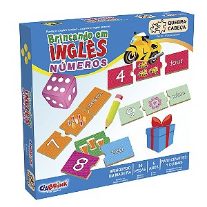 Brincando Em Inglês - Números - 30 Peças - Quebra Cabeça