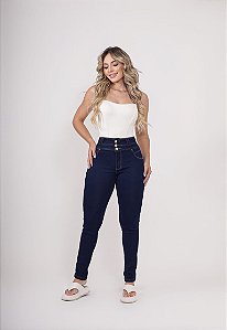 Calça jeans feminina cintura alta com licra Skinny black lisa levanta  bumbum