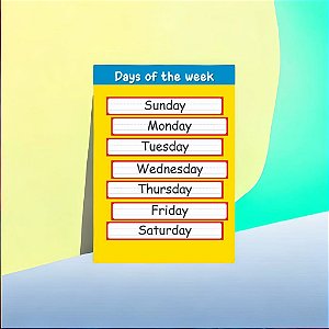 Placa Interativa Dias da Semana - Days of the week