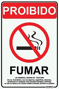 Placa Proibido Fumar
